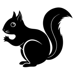 Squirrel Silhouette Vector Icon High-Quality Design on White Background.