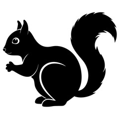 Squirrel Silhouette Vector Icon High-Quality Design on White Background.