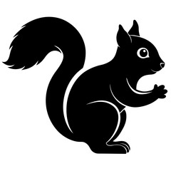Squirrel Silhouette Vector Icon High-Quality Design on White Background.