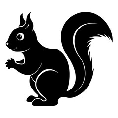 Squirrel Silhouette Vector Icon High-Quality Design on White Background.