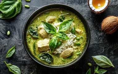 Thai Green Curry with Coconut Milk and Basil