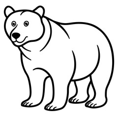 Bear line art vector