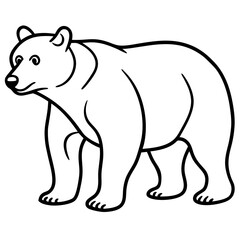 Bear line art vector