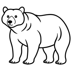 Bear line art vector
