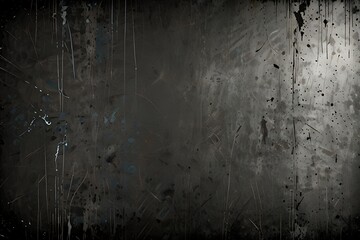 Dark, grungy metal texture evokes an old, rough concrete surface