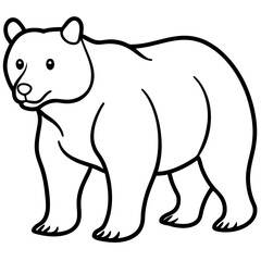Bear line art vector