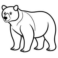Bear line art vector