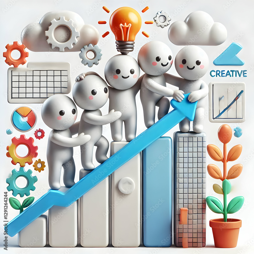 Poster embracing a 3d growth mindset: how our creative team enhances progress and innovation in projects wi