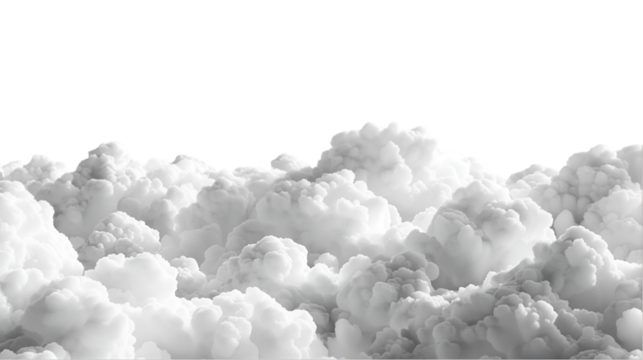 Dramatic white cloudscape against black background a fluffy cloud formation