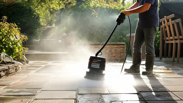 man with vacuum cleaner