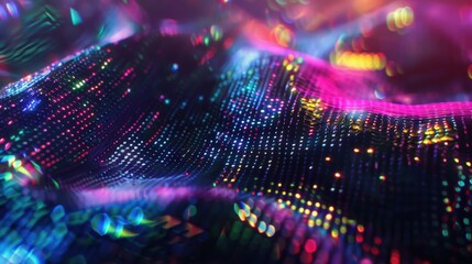 Vibrant led light patterns in abstract digital display