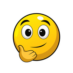 Thinking face three-dimensional emoji. Puzzled or pondering face emoticon isolated on transparent background. 3D rendering