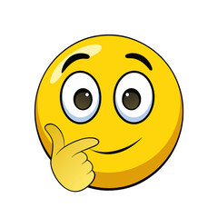 Thinking face three-dimensional emoji. Puzzled or pondering face emoticon isolated on transparent background. 3D rendering