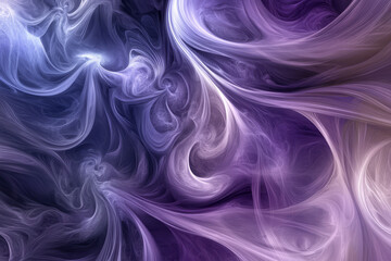 Obraz premium A digital abstraction of swirling smoke and fog in shades of violet, blue, and silver. The ethereal forms twist and turn, creating an otherworldly, dreamlike atmosphere that feels both calming and