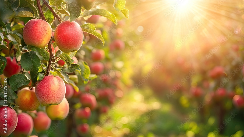 Poster a fruit orchard using solar-powered sensors to track soil nutrients and weather conditions.