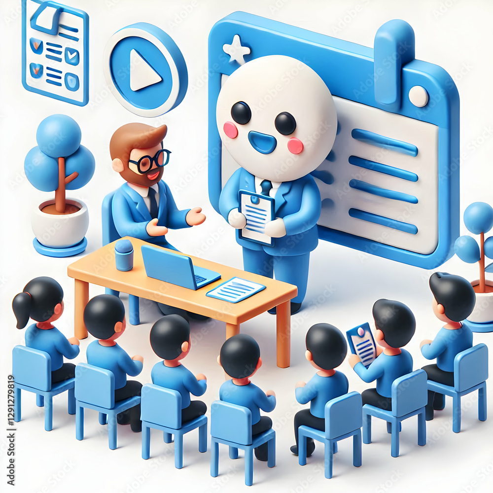 Poster engaging 3d interview presentation: showcase your interpersonal skills