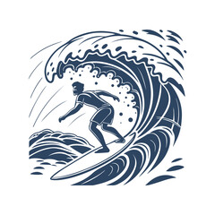 Surfer Silhouette Vector Design Clipart Isolated Illustration