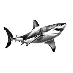 Obraz premium A closeup view of a shark displaying its large mouth and powerful jaws underwater