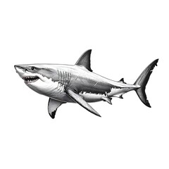 Obraz premium Artistic of a great white shark in a bold and dynamic illustration style
