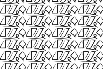 Black abstract brush painting seamless pattern design. Modern paint vector background collection hand drawn texture.