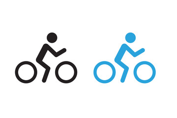 people bicycle icon set