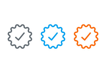Check mark icon vector design with assorted colors