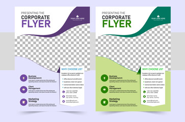 Creative business webinar conference flyer design template, annual business event strategies workshop poster