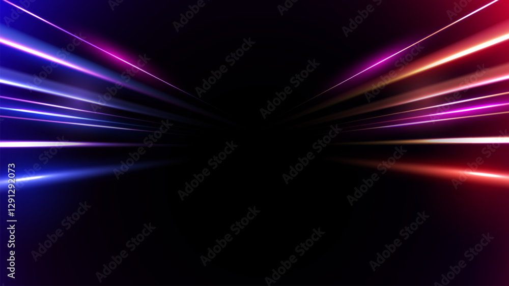 Aufkleber dynamic motion light trails with motion blur effect on dark background. modern abstract high-speed m