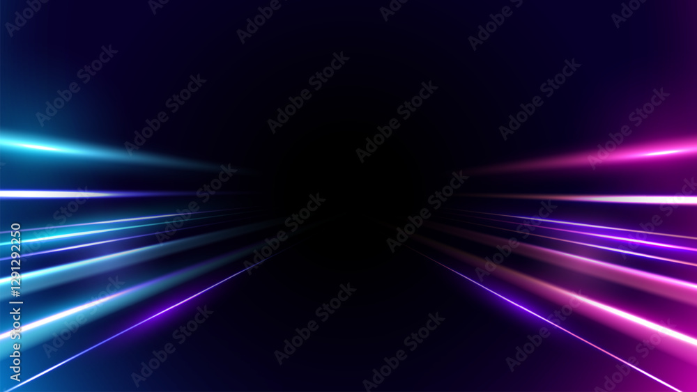 Aufkleber dynamic motion light trails with motion blur effect on dark background. modern abstract high-speed m