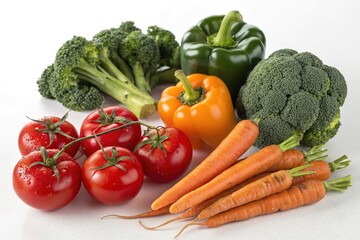 vegetables on a white background