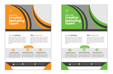 A bundle of 2 templates of a4 flyer modern template, modern design,marketing, business proposal, promotion, advertise, publication and editable vector template design.

