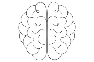 
Human brain Continuous one line art drawing of scissors vector illustration design