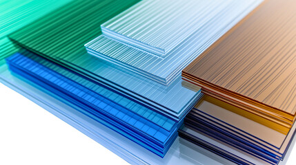 Polycarbonate Sheets in Various Colors and Sizes with Visible Grooves