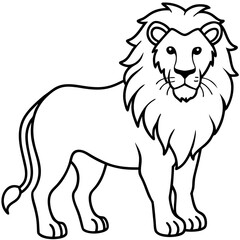 Bold Lion Face Line Art
