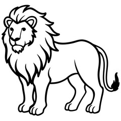 Bold Lion Face Line Art