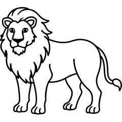 Bold Lion Face Line Art
