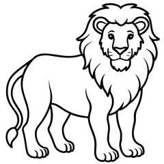 Bold Lion Face Line Art