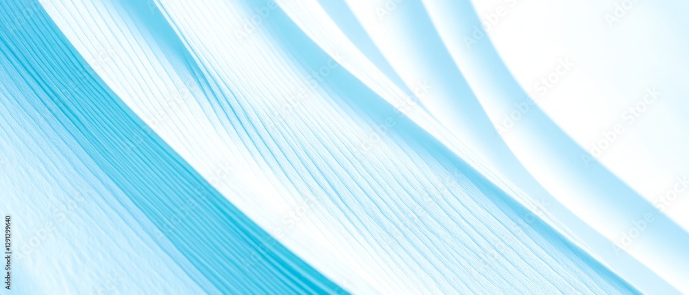 Leinwandbilder abstract blue white waves 3d background - overlapping layers texture wall background banner panorama