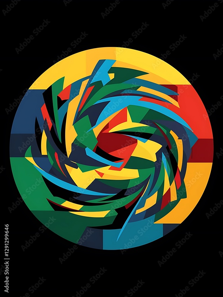 Poster abstract colorful geometric composition multicolored circle background