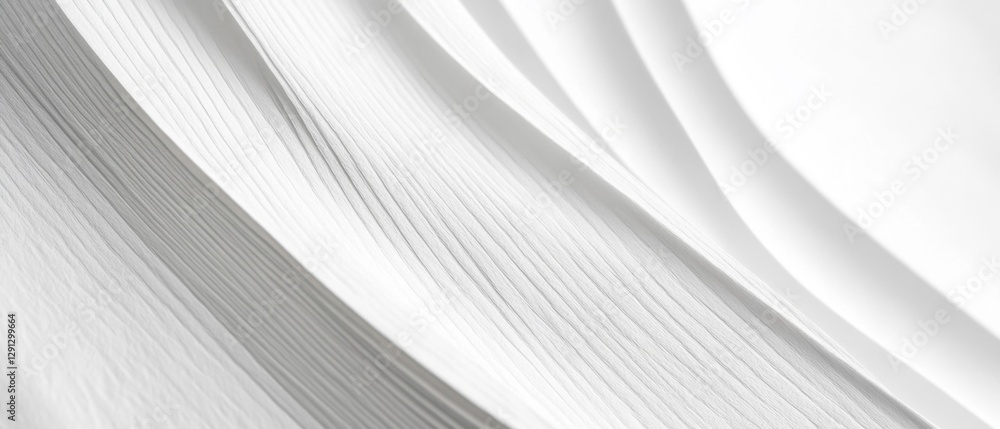 Poster Abstract white waves 3d background - Overlapping layers texture wall background banner panorama for business web design webdesign backdrop wallpaper