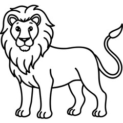 Bold Lion Face Line Art