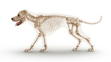 Fototapeta premium Detailed Dog Skeleton Illustration