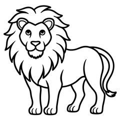 Bold Lion Face Line Art