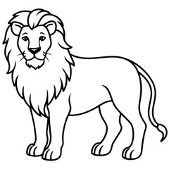 Bold Lion Face Line Art