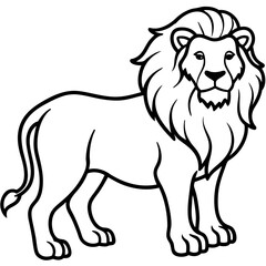Bold Lion Face Line Art