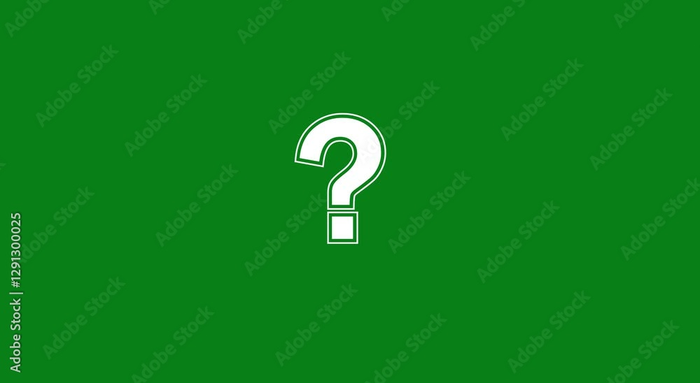 Poster animation of a question mark moving up and down on a white background