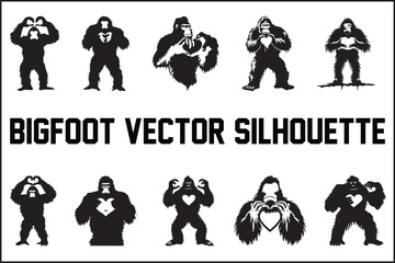 Fototapeta premium The Legend of Bigfoot: A Collection of Silhouettes and Concept Art