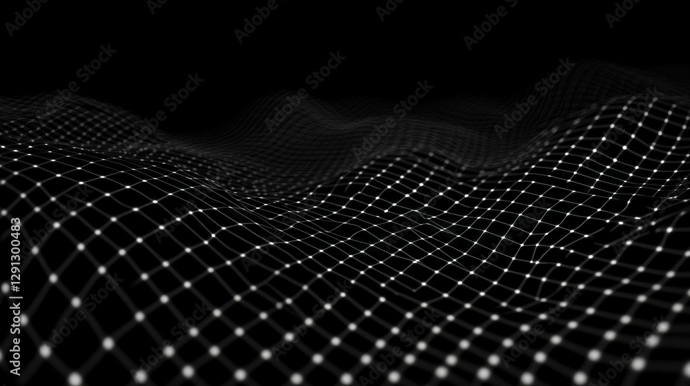 Aufkleber Futuristic geometric wave pattern with dynamic depth design