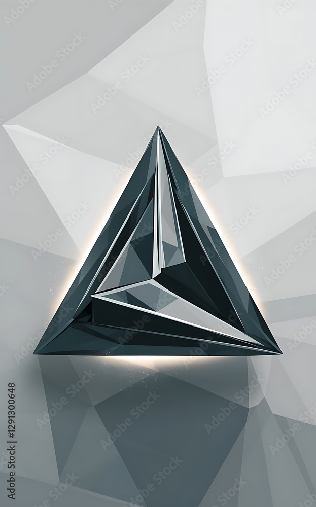 Poster vector triangle geometric backgrounds low poly 3d shape on light backdrop vector illustration for co