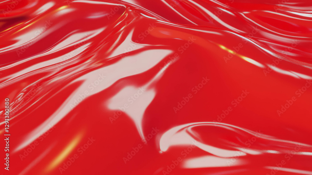 Poster abstract vibrant red wavy surface for modern design elements